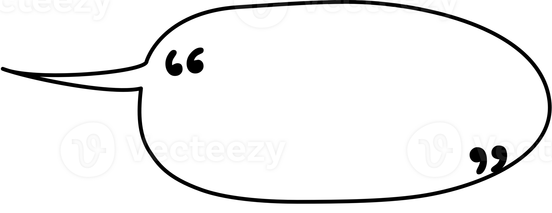 Black and white speech bubble balloon with quotation marks, icon sticker memo keyword planner text box banner, flat png transparent element design
