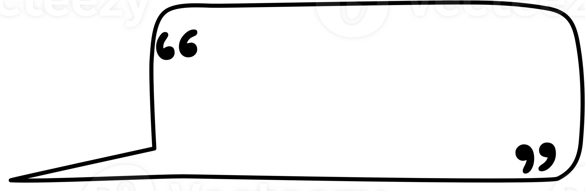 Black and white speech bubble balloon with quotation marks, icon sticker memo keyword planner text box banner, flat png transparent element design