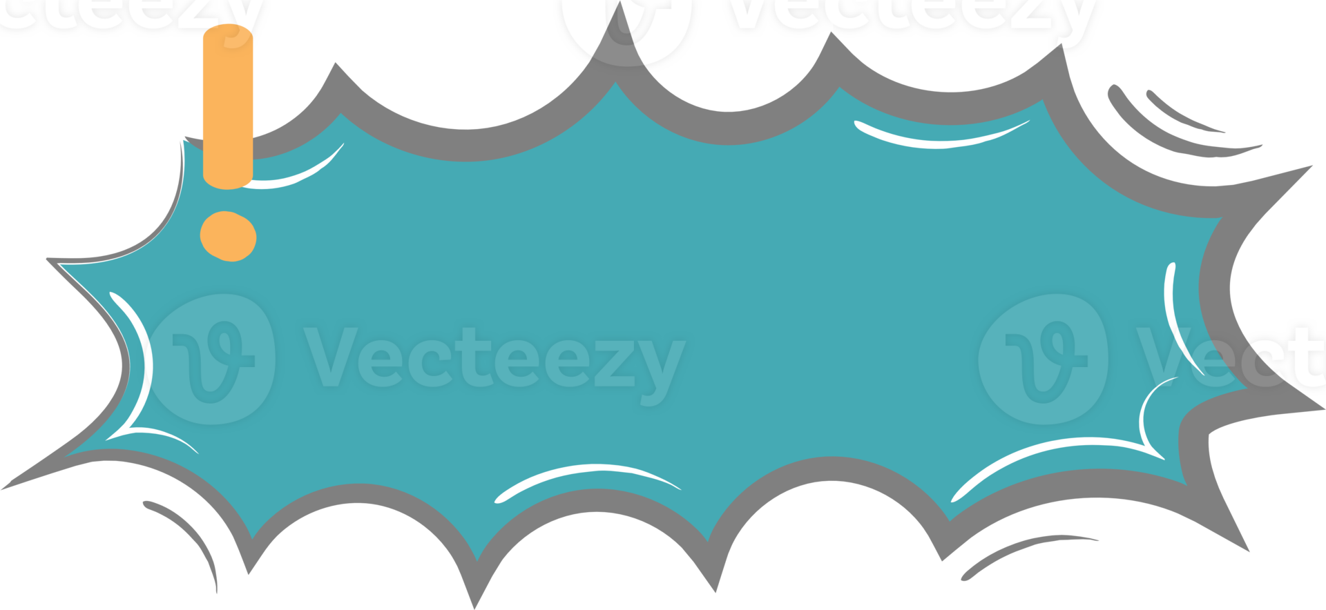 Colorful pastel green color speech bubble balloon with exclamation mark, icon sticker memo keyword planner text box banner, flat png transparent element design