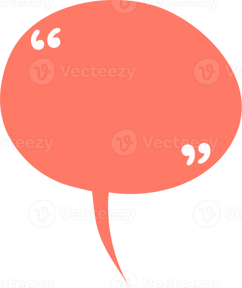 Colorful pastel orange color speech bubble balloon with quotation marks, icon sticker memo keyword planner text box banner, flat png transparent element design