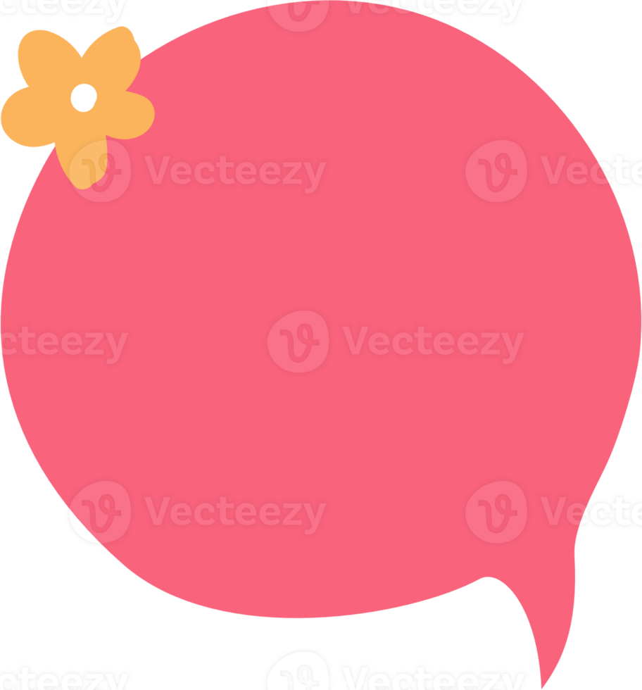 Colorful pastel pink color speech bubble balloon, icon sticker memo keyword planner text box banner, flat png transparent element design