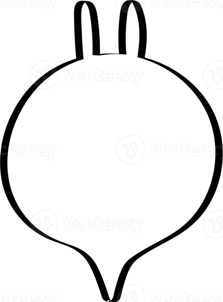 Animal pet bunny rabbit Black and white color speech bubble balloon, icon sticker memo keyword planner text box banner, flat png transparent element design