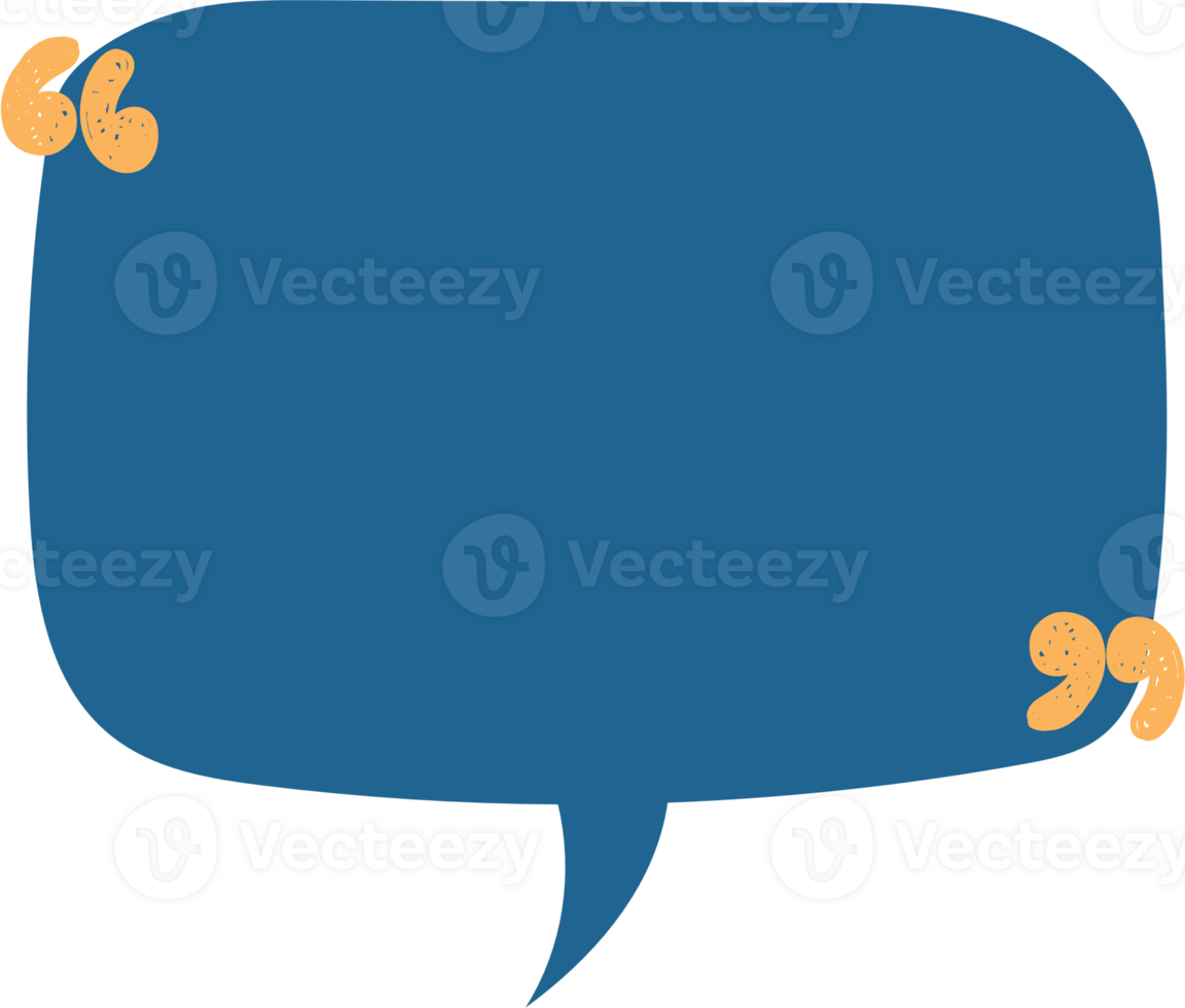 Colorful pastel blue color speech bubble balloon with quotation marks, icon sticker memo keyword planner text box banner, flat png transparent element design