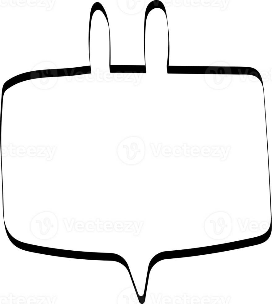 Animal pet bunny rabbit Black and white color speech bubble balloon, icon sticker memo keyword planner text box banner, flat png transparent element design