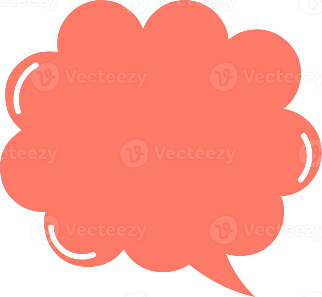 Colorful pastel orange color speech bubble balloon, icon sticker memo keyword planner text box banner, flat png transparent element design