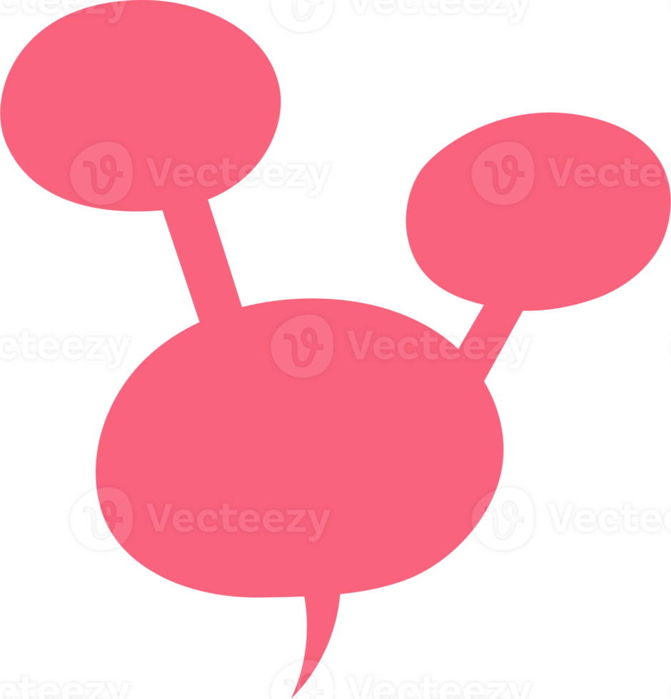 Colorful pastel pink color speech bubble balloon, icon sticker memo keyword planner text box banner, flat png transparent element design
