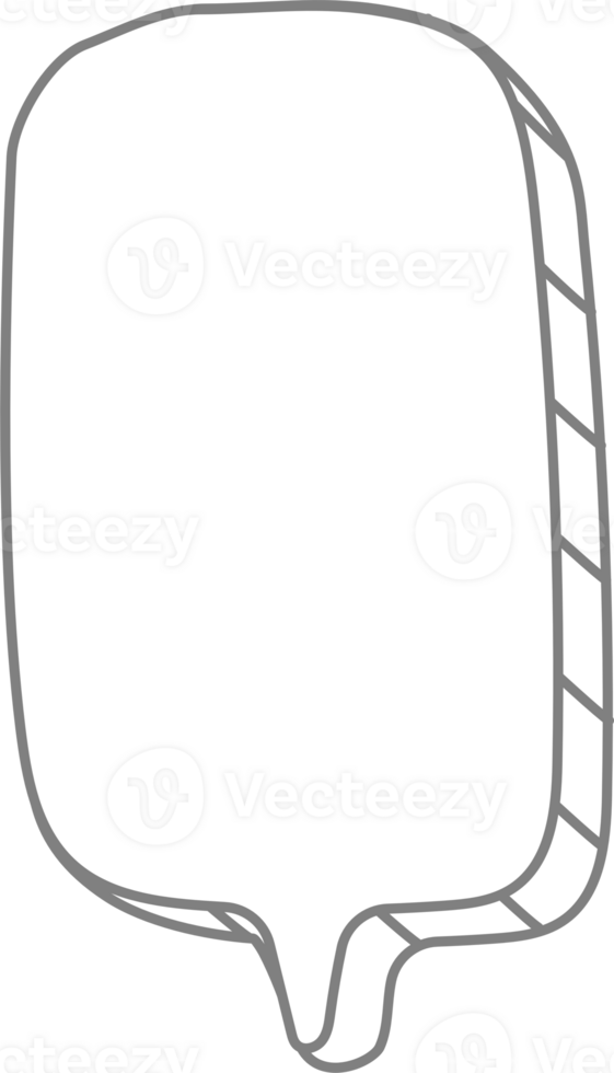 3d black and white color speech bubble balloon icon sticker memo keyword planner text box banner, flat png transparent element design