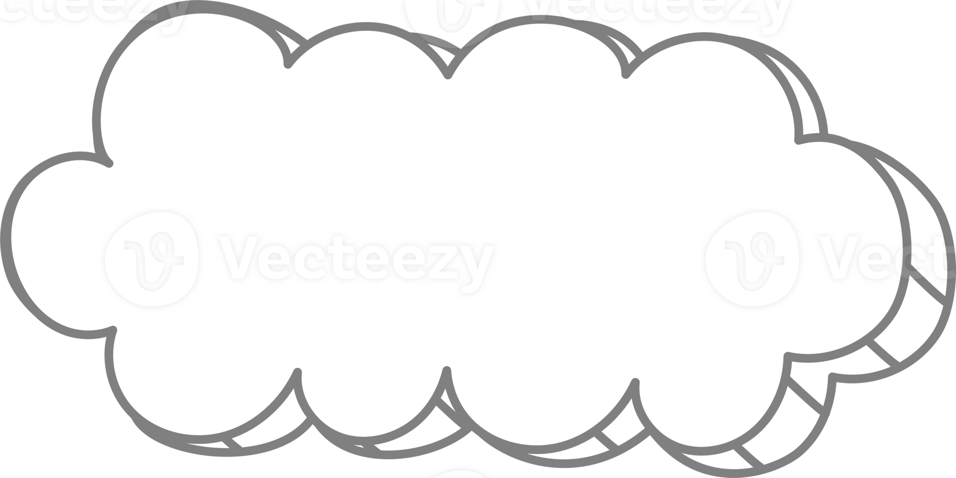 3d black and white color speech bubble balloon icon sticker memo keyword planner text box banner, flat png transparent element design