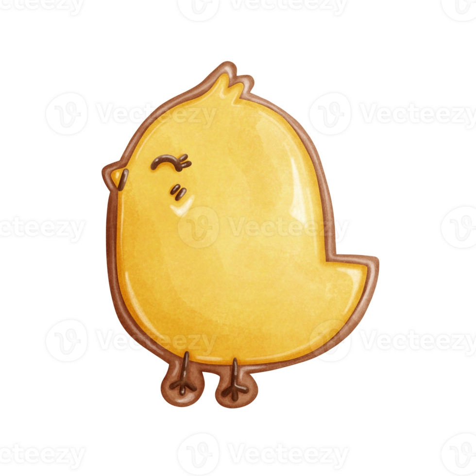 Easter chick cookie clip art, hand-drawn cute chick cookie dessert, Easter chick idea, cute cartoon cookie dessert, Easter dessert png