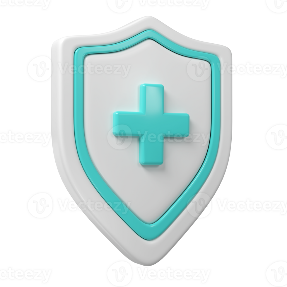 3d Medical health protection shield cross healthcare. Protected guard concept. Safety badge icon. Privacy banner. Security safeguard label png