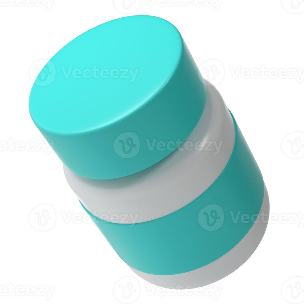 3d pill bottle medical icon pharmacy. White plastic supplement jar. Protein vitamin capsule, large powder blank remedy cylinder pharmaceutical drug can png