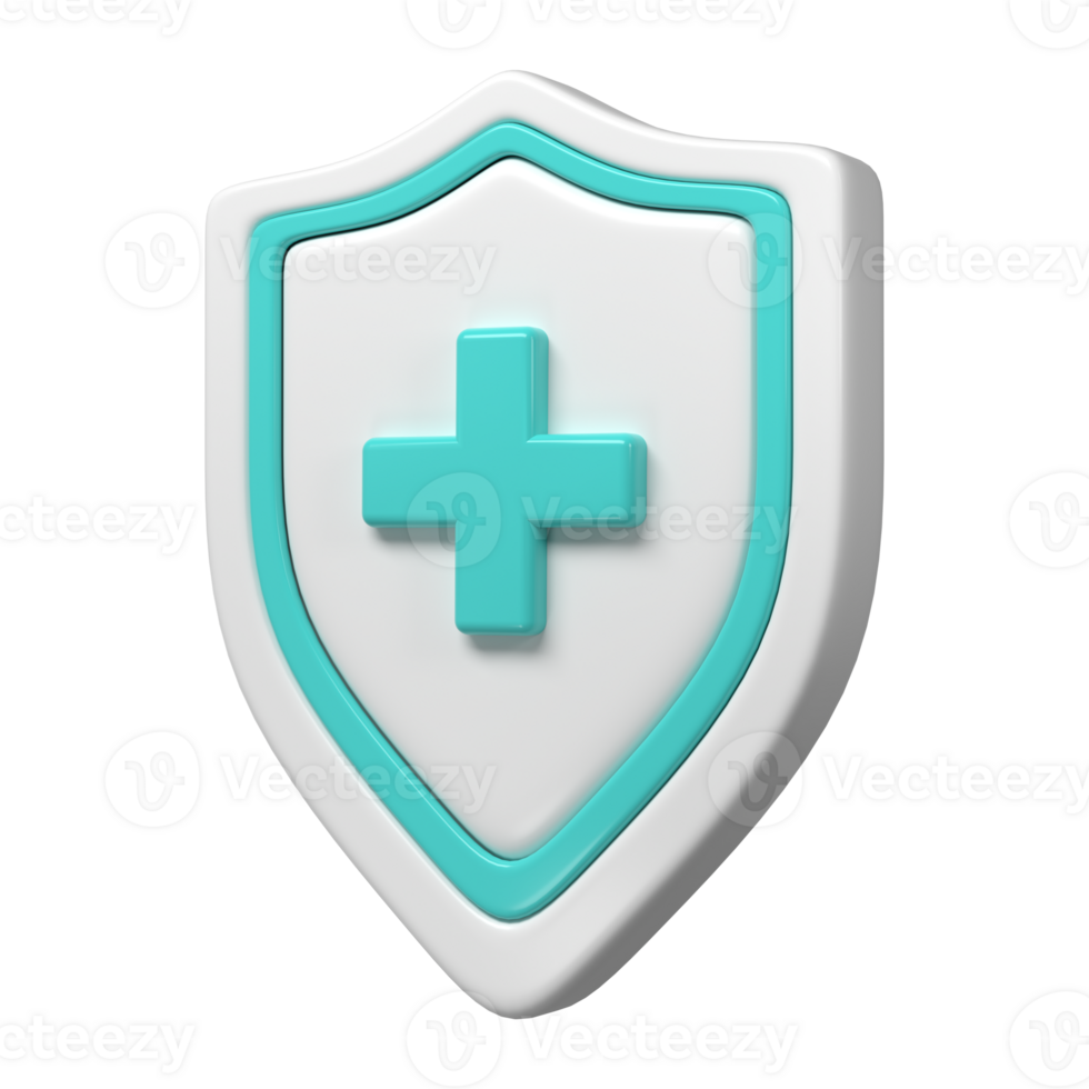 3d Medical health protection shield cross. Protected guard concept. Safety badge icon. Privacy banner. Security safeguard label. Presentation sticker shape png