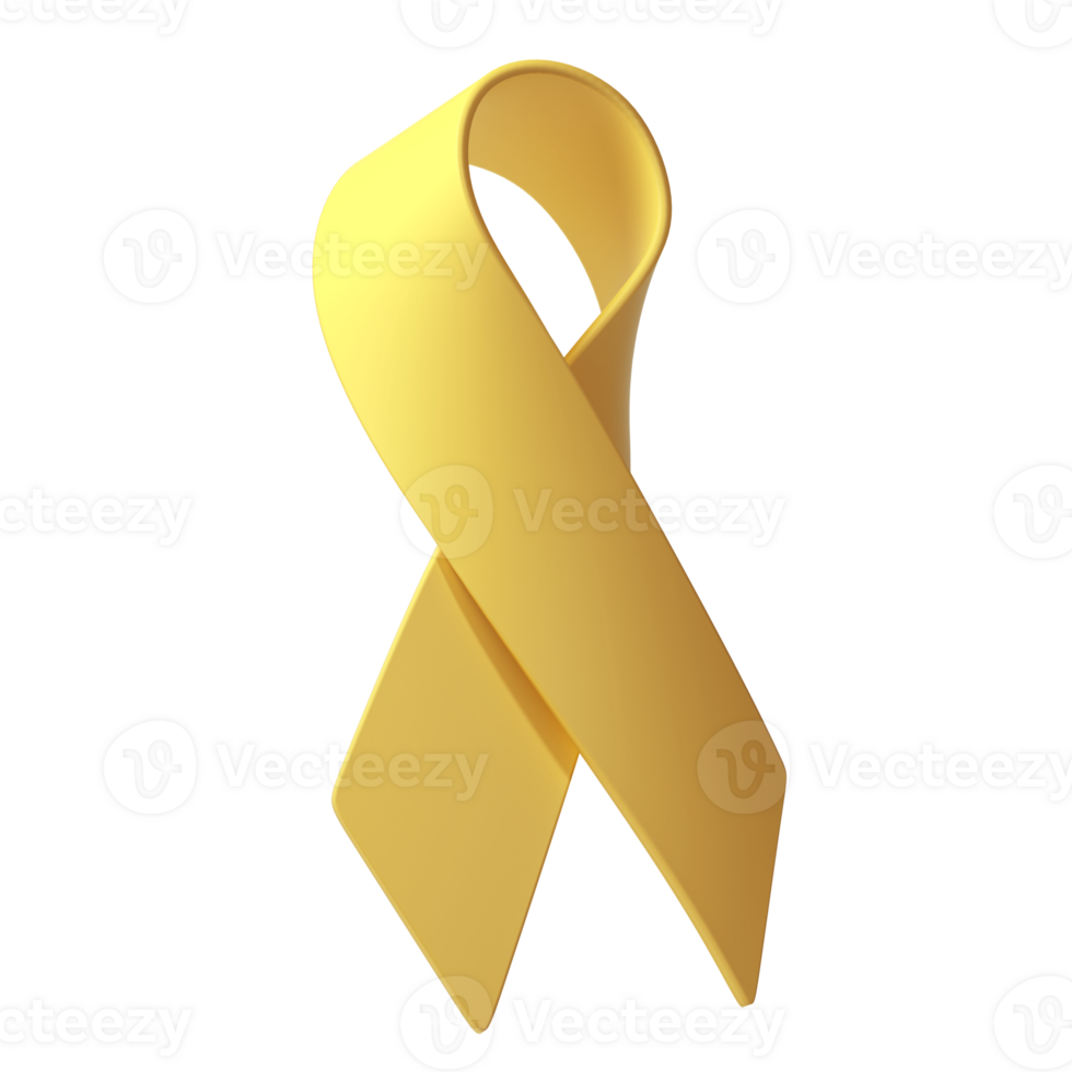 3d Yellow ribbon awareness Adenosarcoma, Bladder Bone Cancer, Endometriosis, Sarcoma, Spina Bifida. transparent illustration png