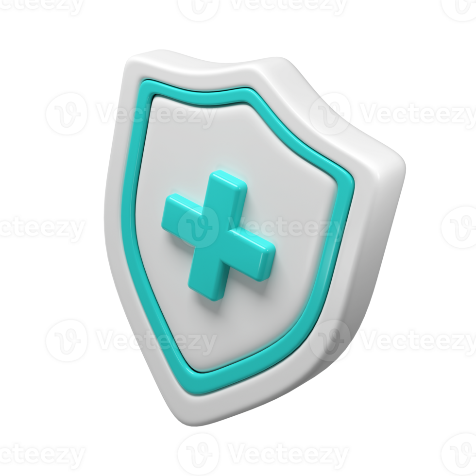 3d Medical health protection shield cross. Protected guard concept. Safety badge icon. Privacy banner. Security safeguard label. Presentation sticker shape png
