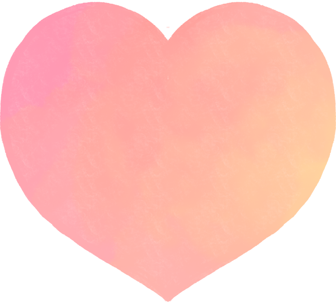 Heart watercolor style. Heart illustration on transparent background png