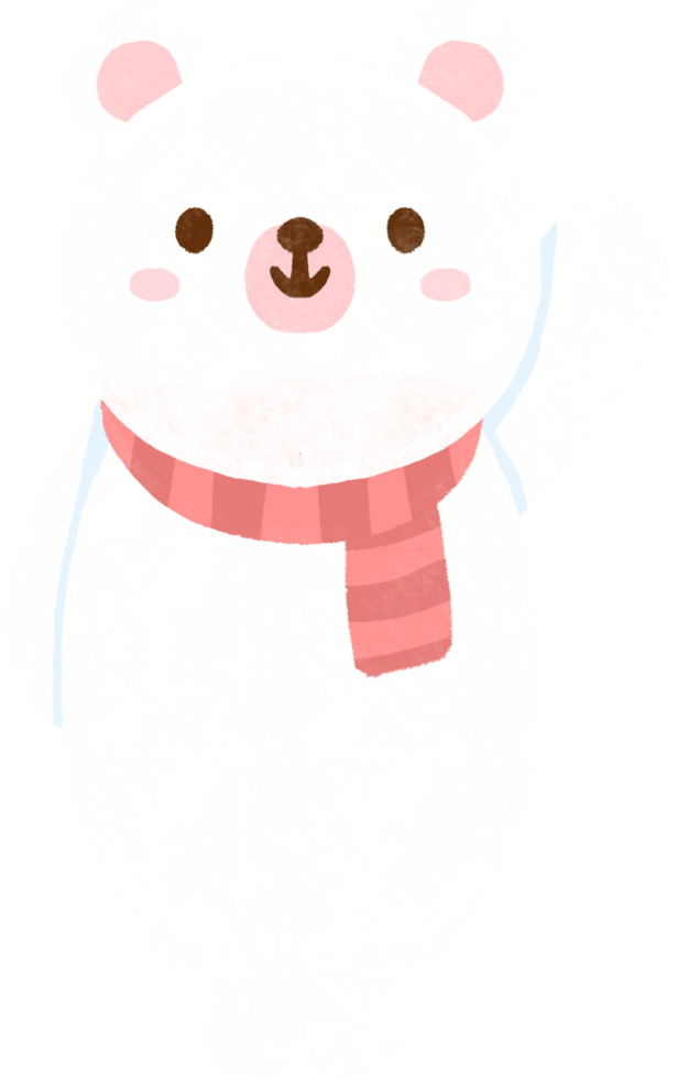 Polar bear clipart. cartoon illustration png