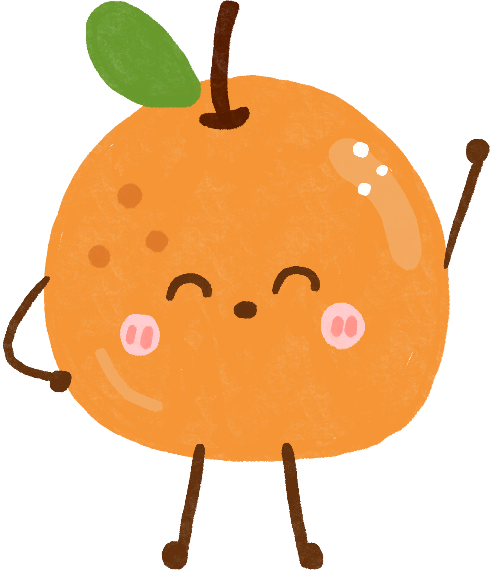orange character clipart. isolated illustration on transparent