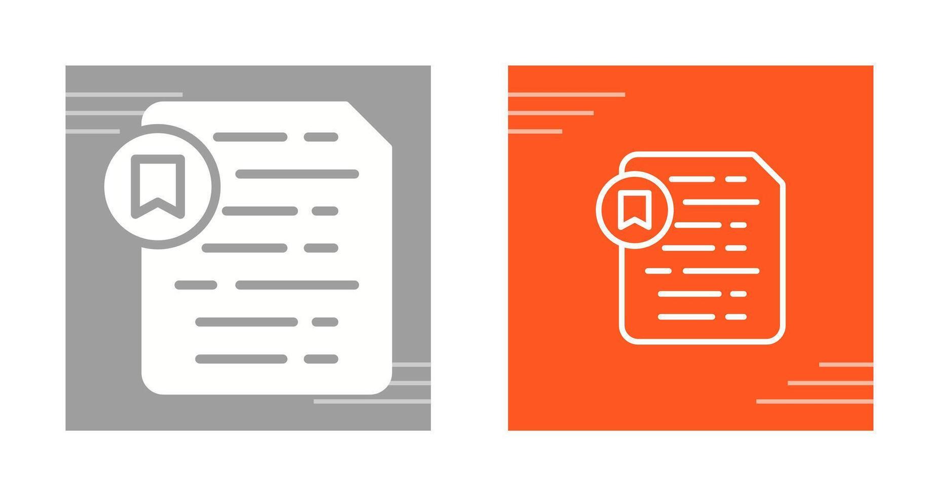Document Insert Bookmark Vector Icon