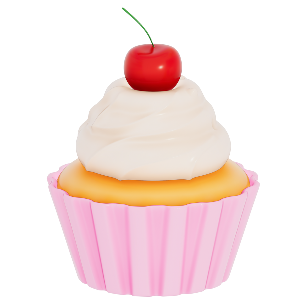 Happy Mother's day , cupcake on transparent background, 3D Rendering png