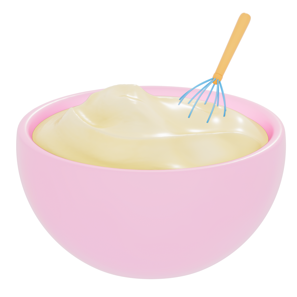 Happy Mother's day ,  mixing bowls on transparent background, 3D Rendering png