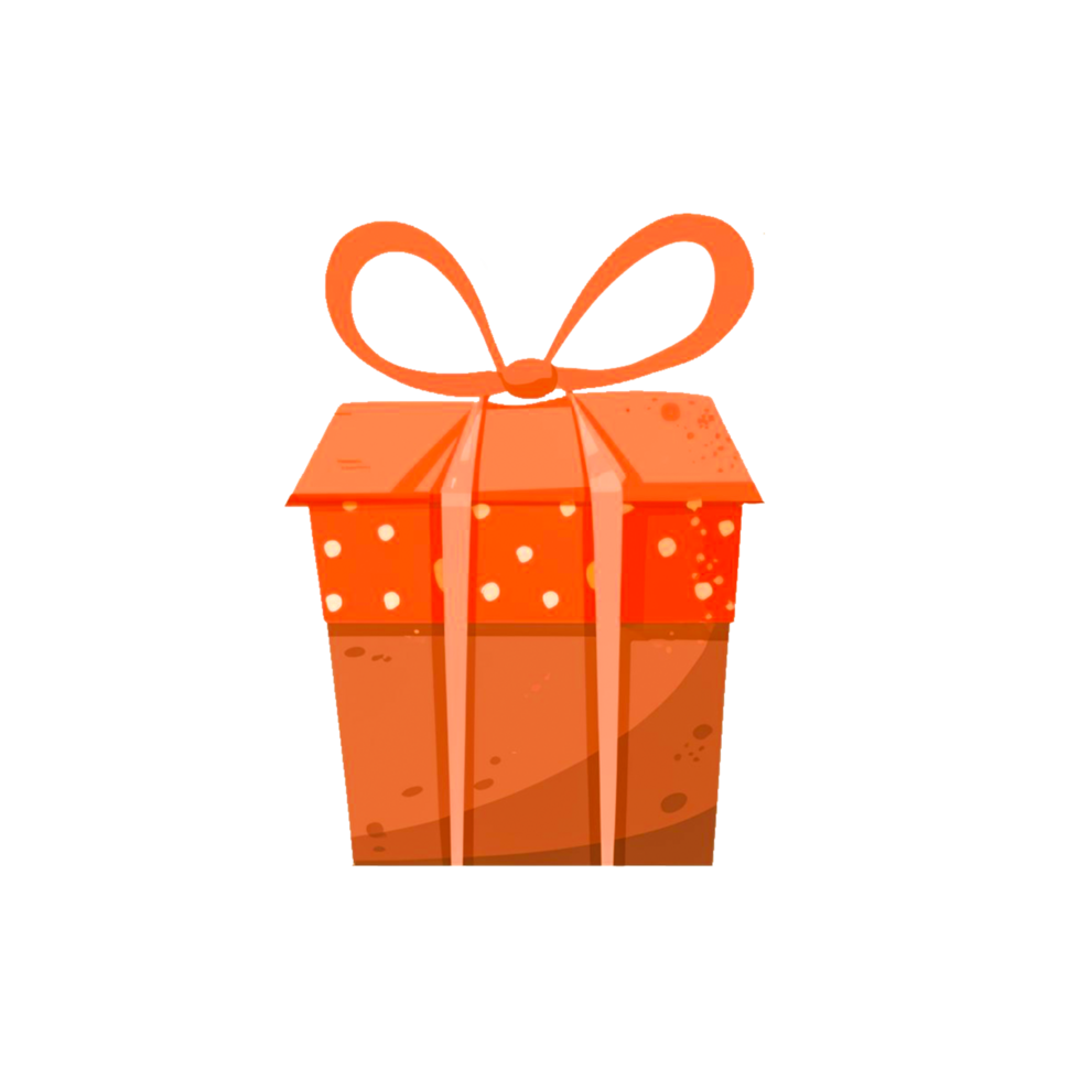 AI generated Orange Gift Box Png