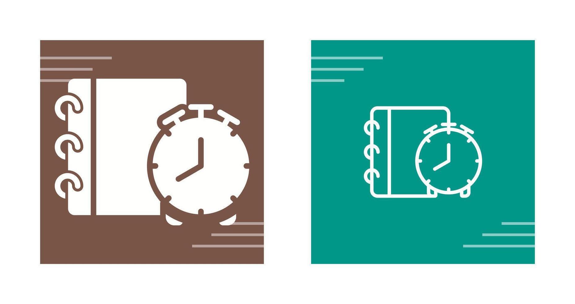 Notepad with alarm clock Vector Icon