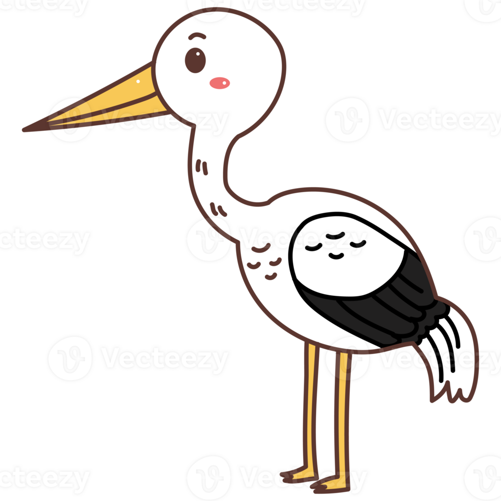 Stork cartoon doodle png