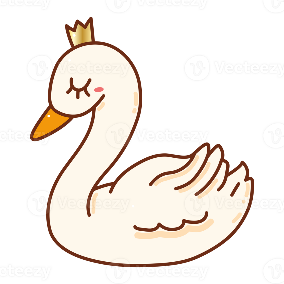 swan cartoon doodle png