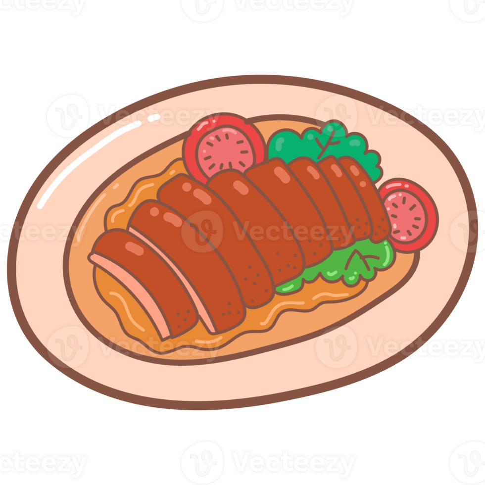 Roast duck doodle cartoon png