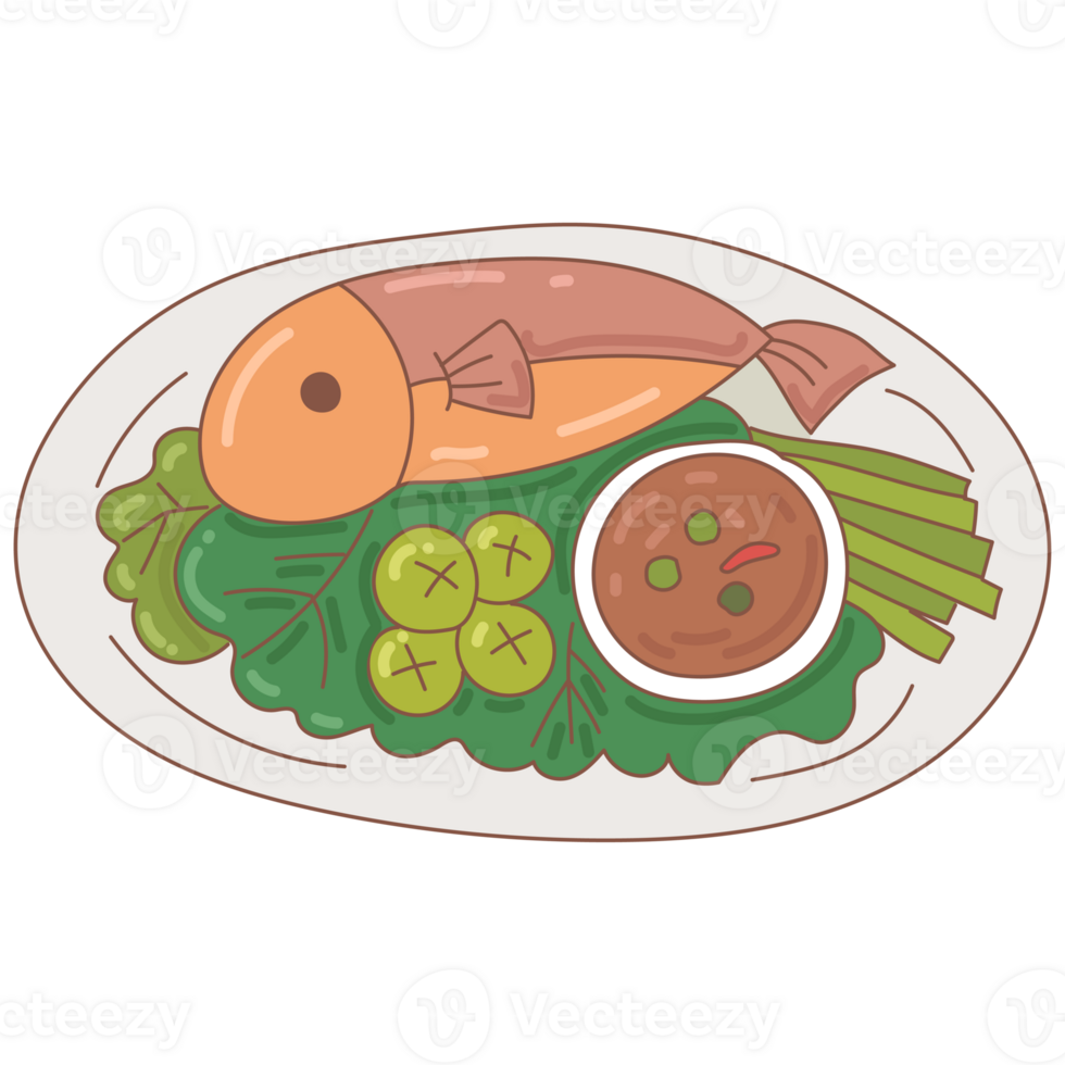 Shrimp Paste Chili Paste with vegetable cute hand drawn png