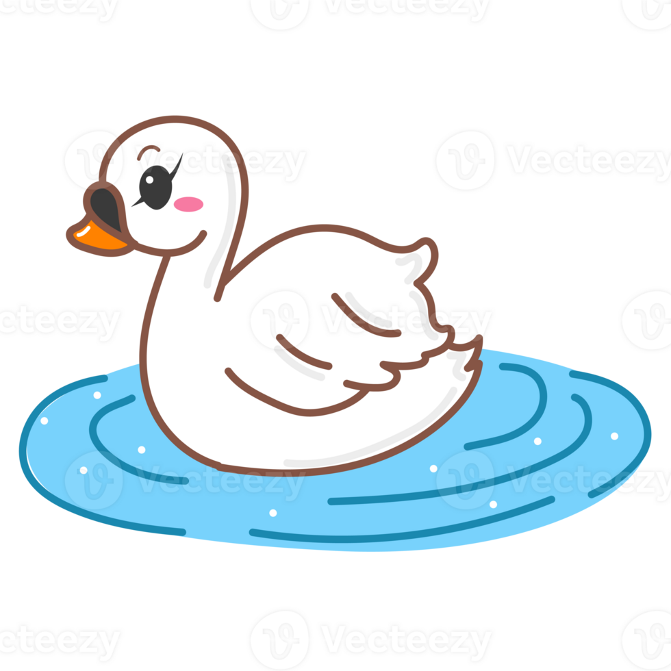 swan doodle cartoon png