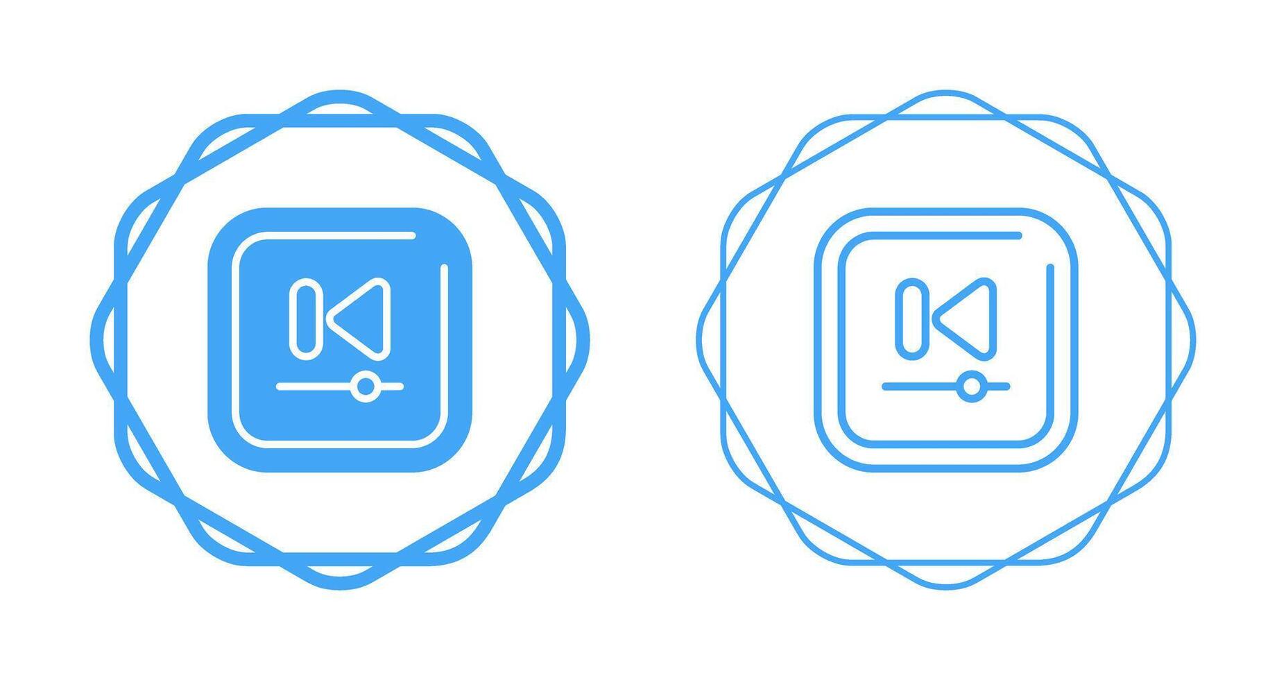 Video Previous Track Square Vector Icon