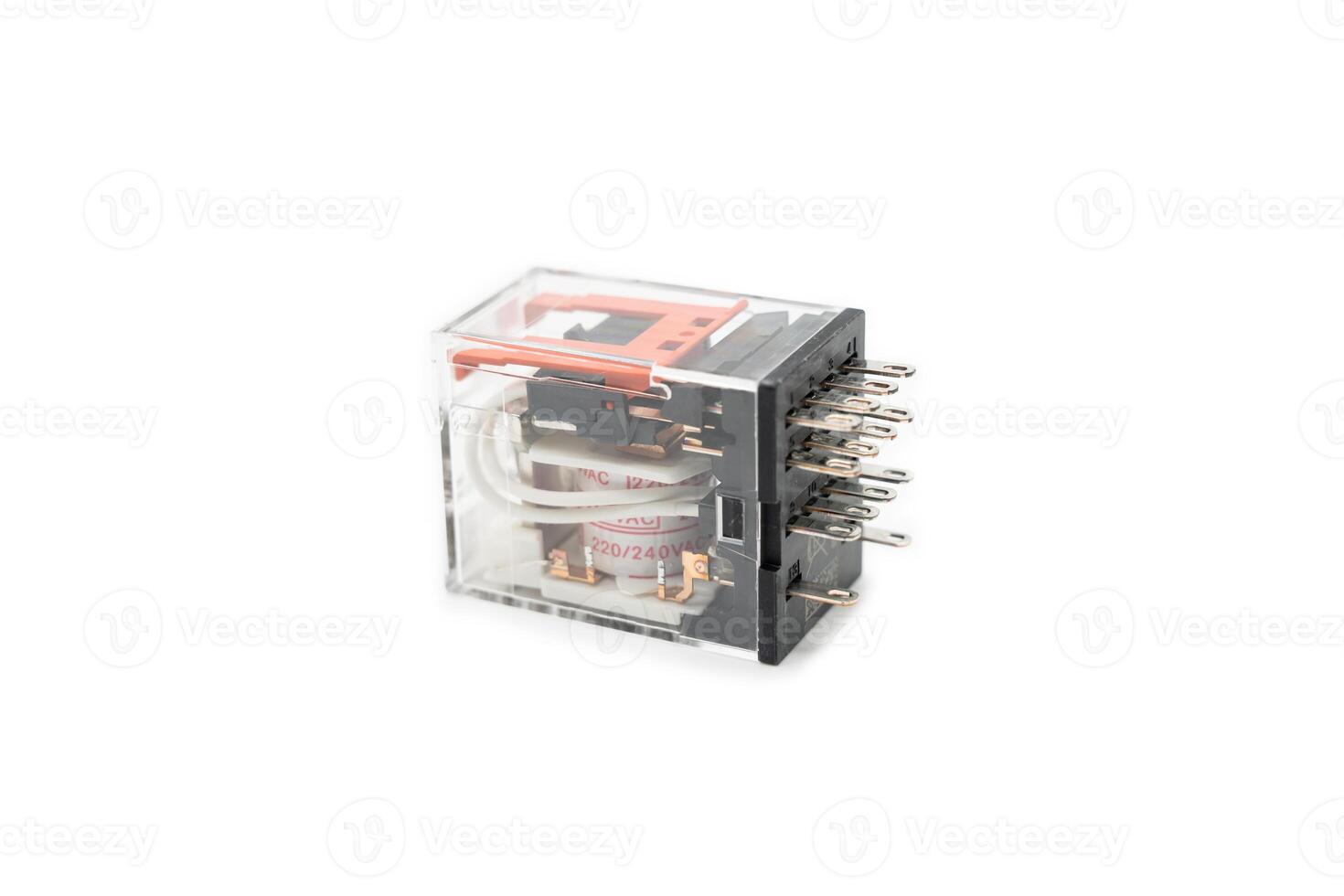 Electrical relays suitable for many electrical and electronics applications. electrical control relays. Isolated on white background. photo