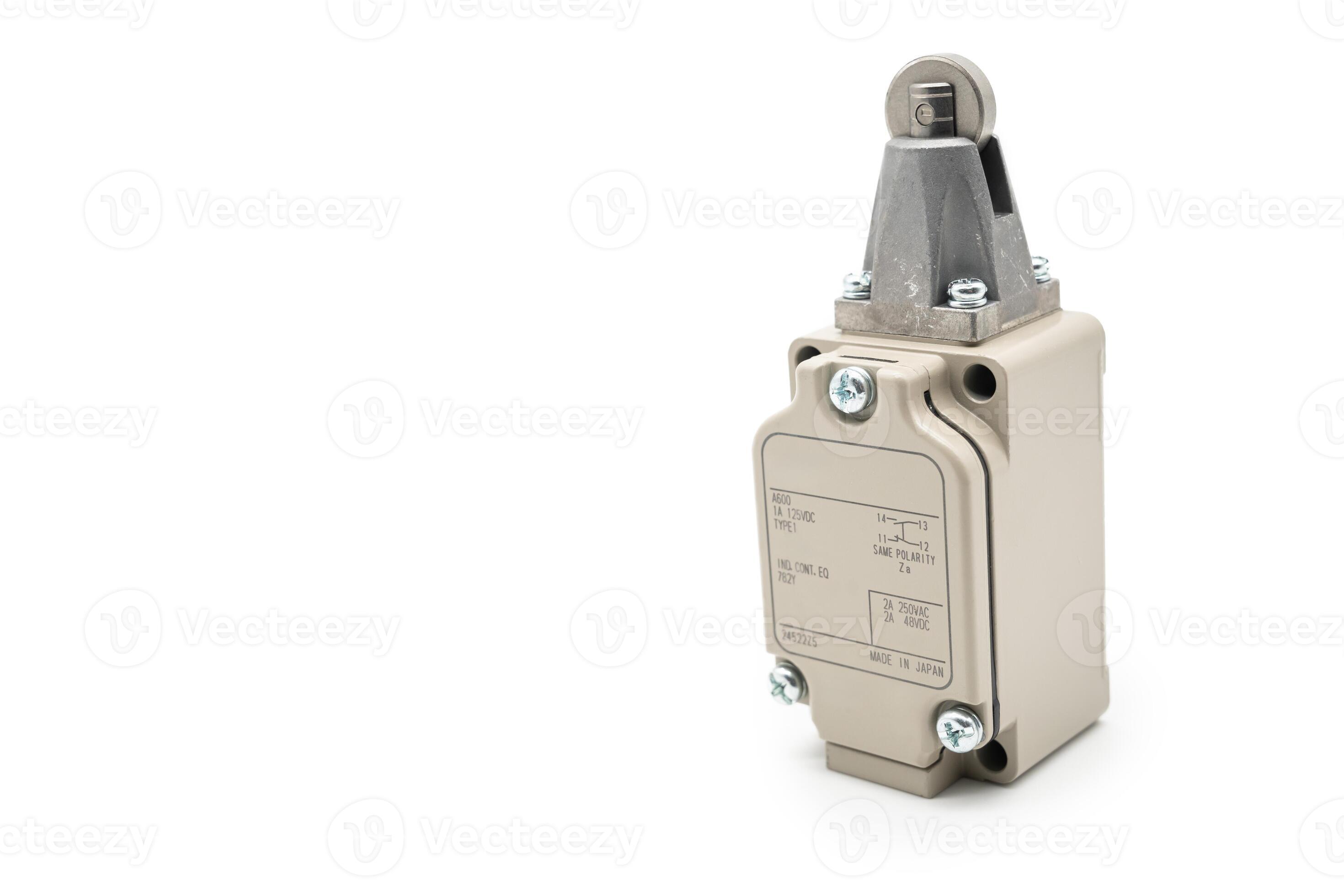 Limit switch sensor of the machine. limit switch for mechanical movement and actuators limits