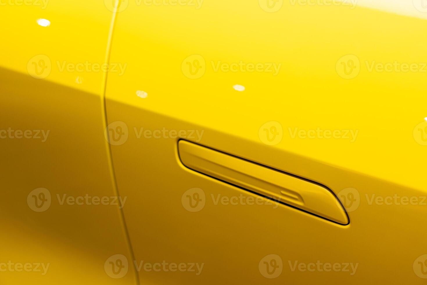 Modern door handle electric car. Smart retractable door handles. EV car door handle. photo