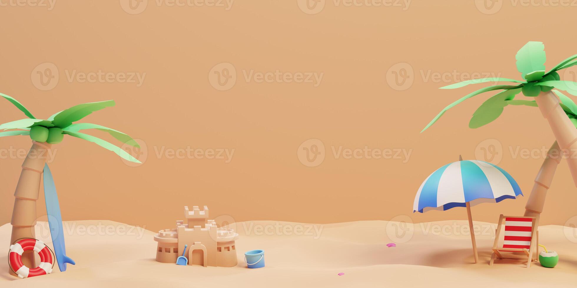 Summertime Background with Blank Podium photo