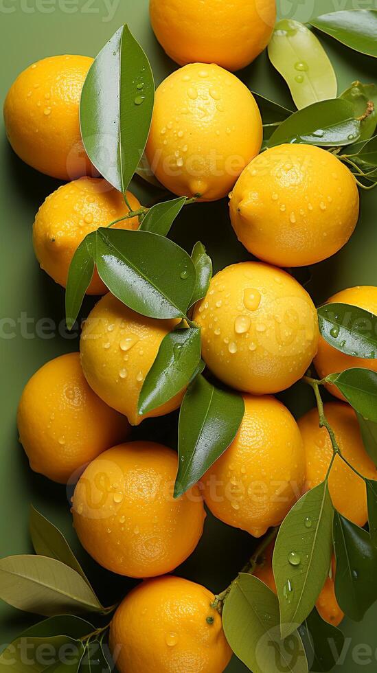 AI generated Yuzu orange pattern background and space for text , Photorealistic , AI generated photo