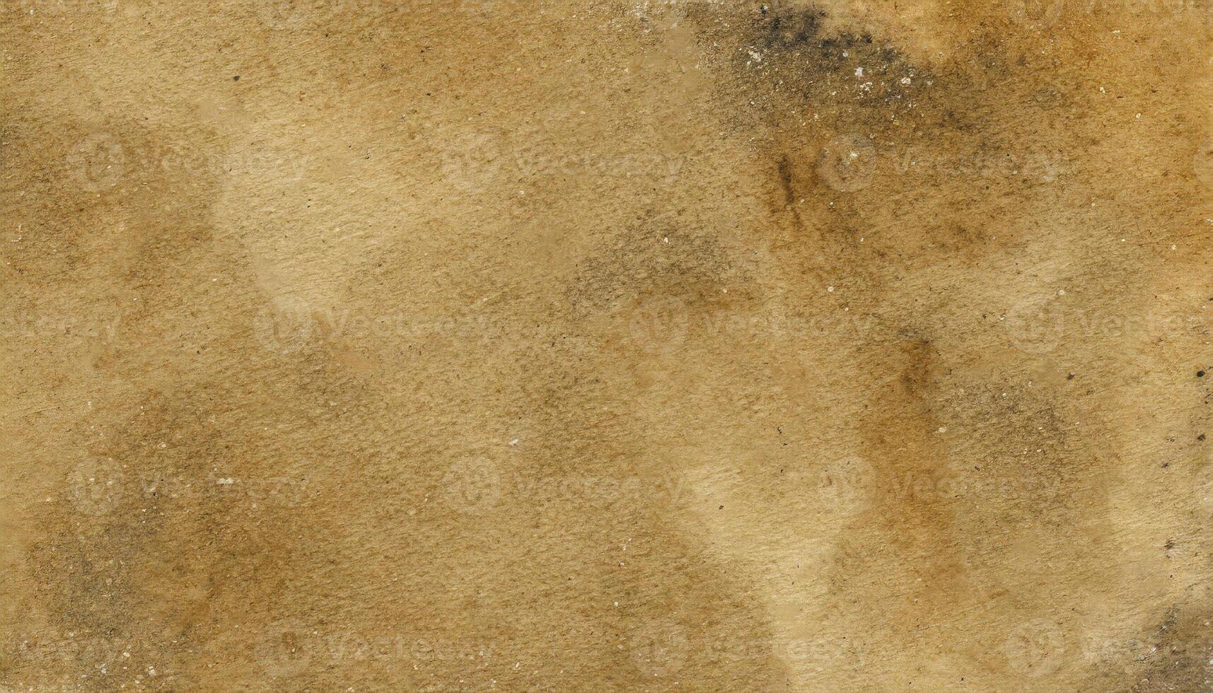 AI generated A rustic, dirty, grunge, aged paper texture with natural wear, stains, and a warm tone. Ideal for backgrounds, overlays or vintage style designs. photo