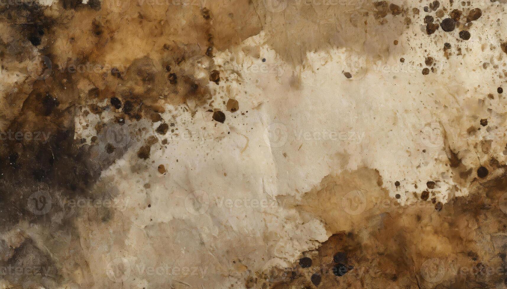 AI generated Old, dirty, and Aged art paper texture with with coffee stain. a mix of brown tones and spots, perfect for a vintage or distressed look. photo