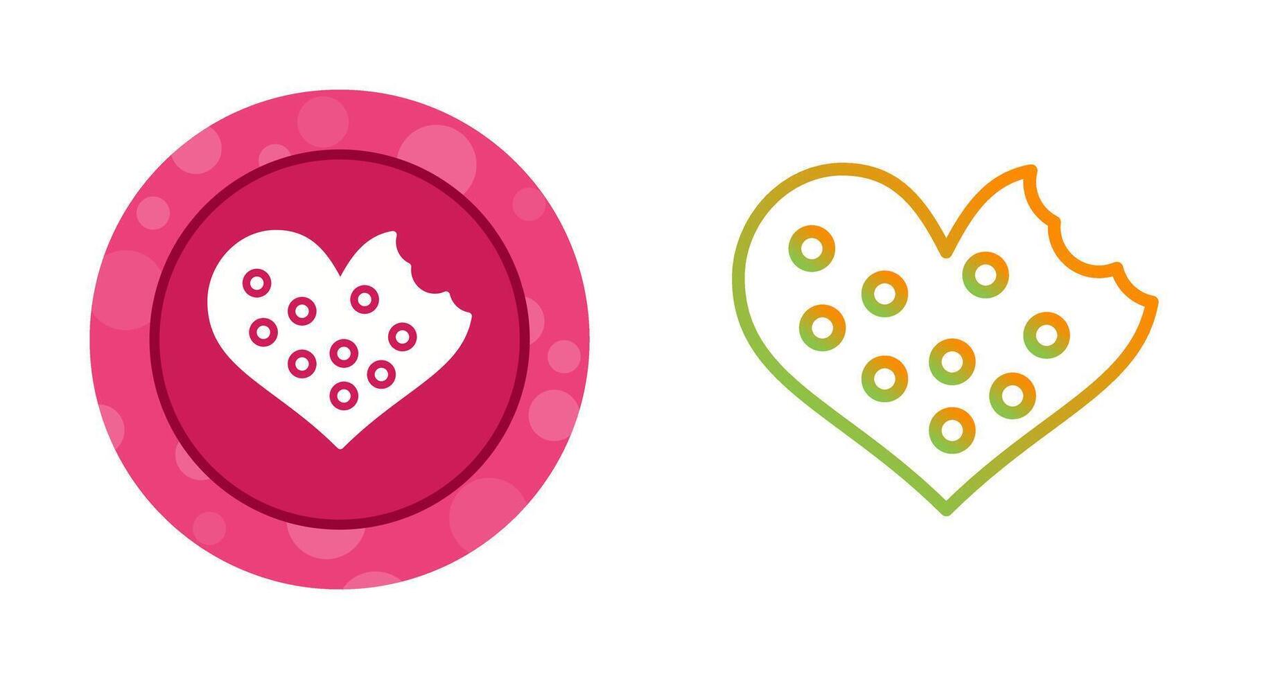 Heart shaped cookies Vector Icon