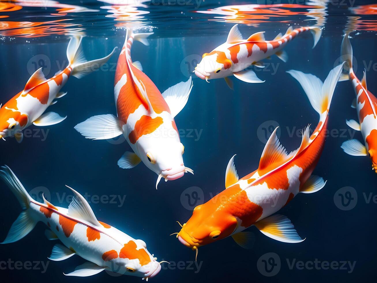 AI generated koi fish in the water photo