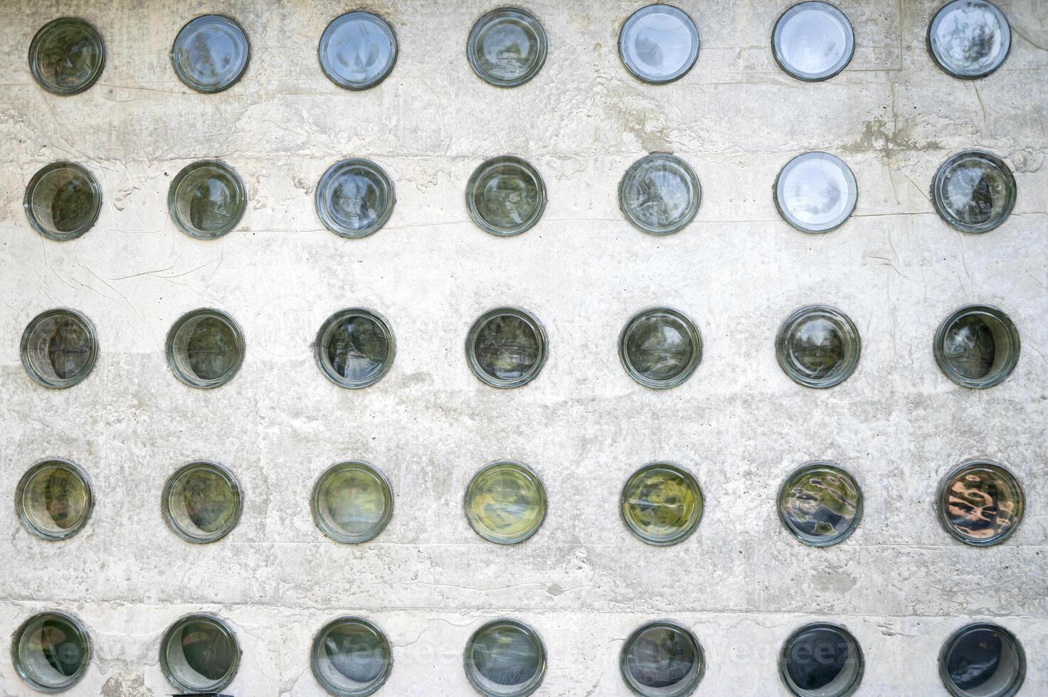 texturizado vaso círculos en hormigón pared foto