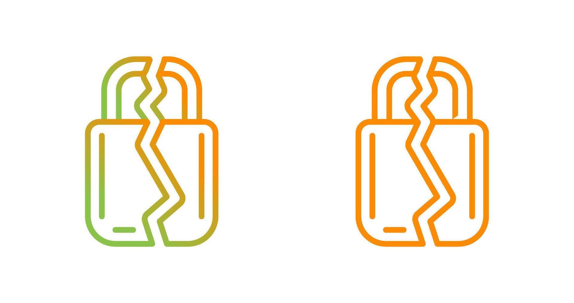 Brocken Padlock Vector Icon