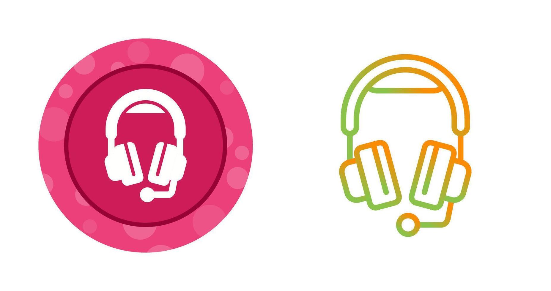 Headphones with Microphone Vector Icon
