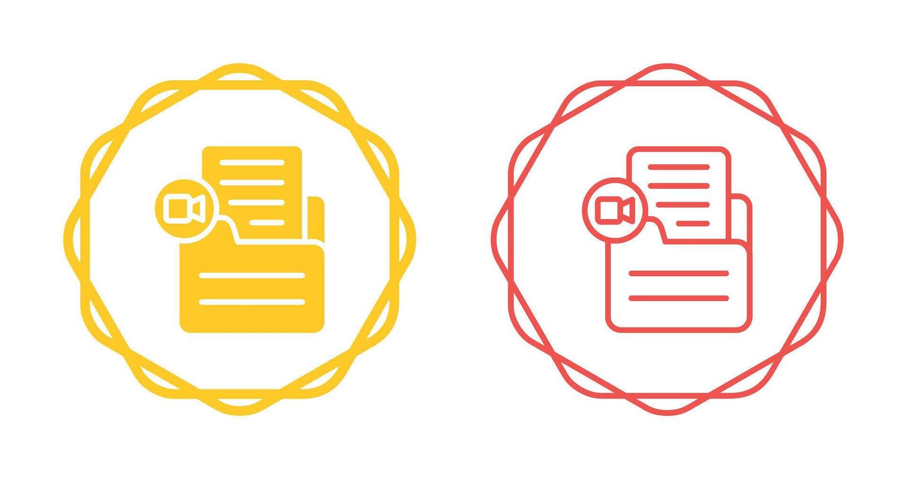 Document Insert Video Vector Icon
