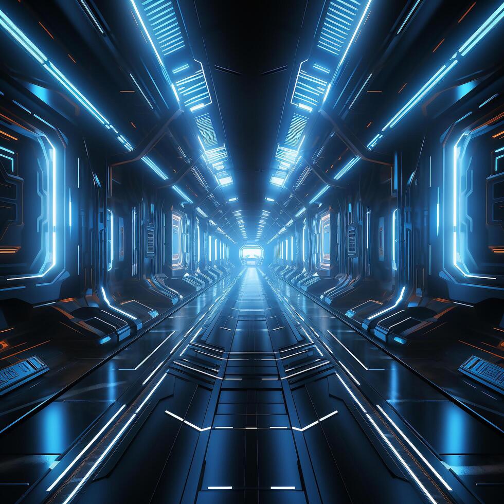 AI generated futuristic sci fi symmetric background ai generated photo