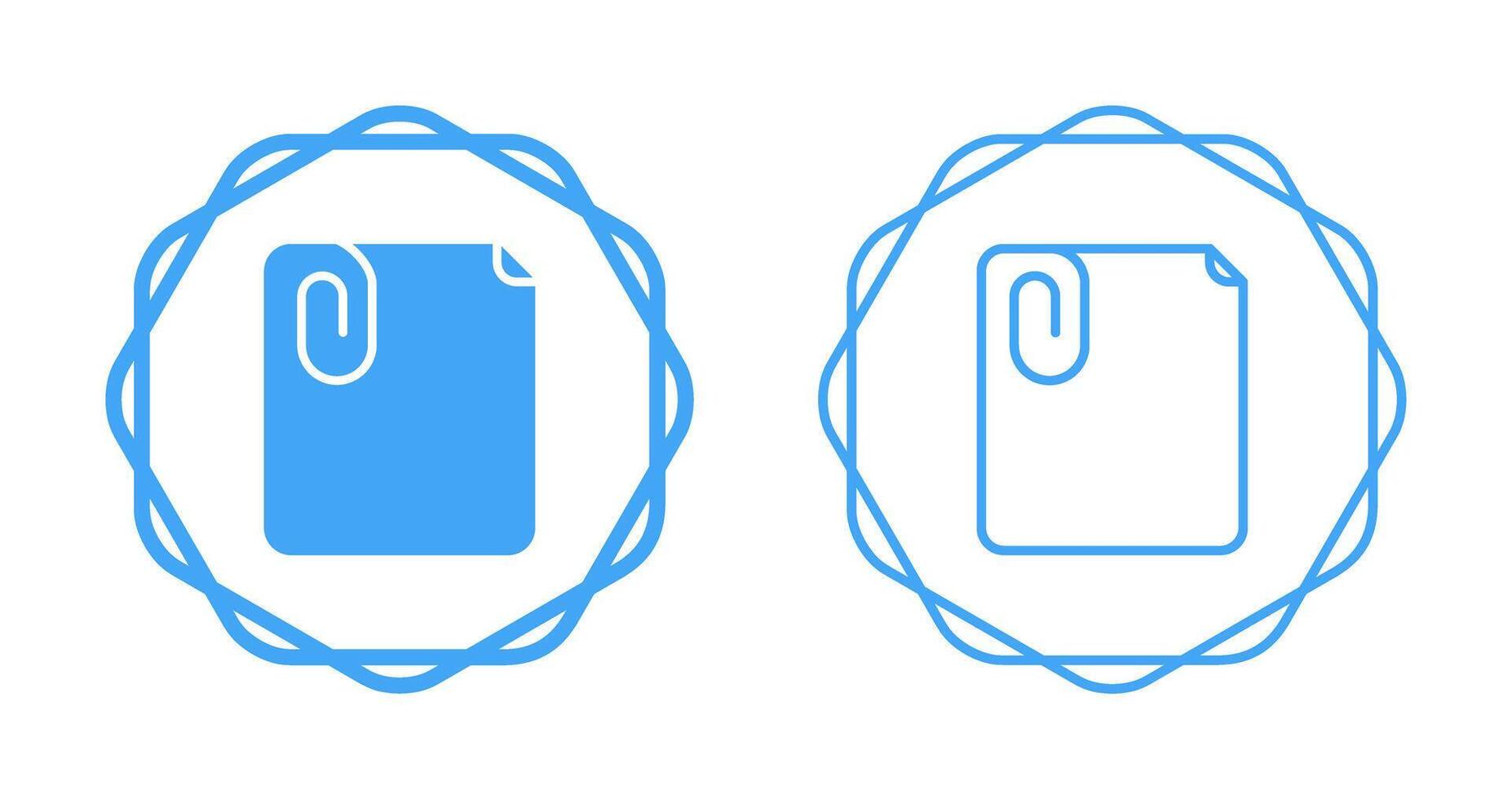 Paperclip with paper Vector Icon