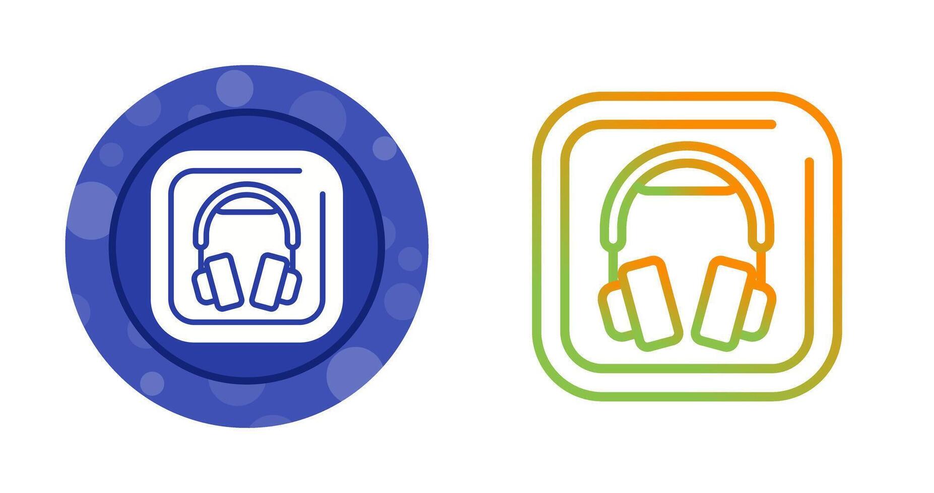 Headphones Square Vector Icon