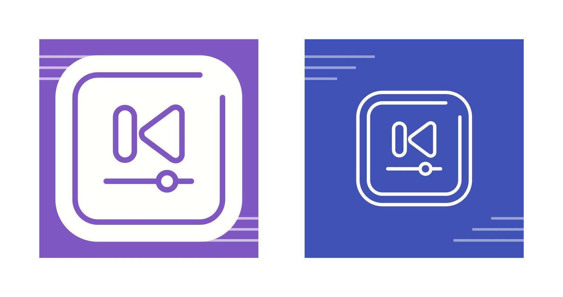 Video Previous Track Square Vector Icon