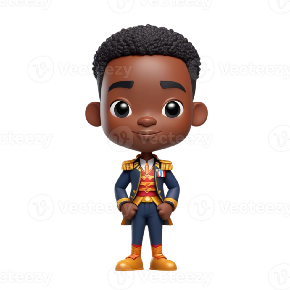 AI generated 3d render smiling african children on isolated transparent background png, generated with AI png